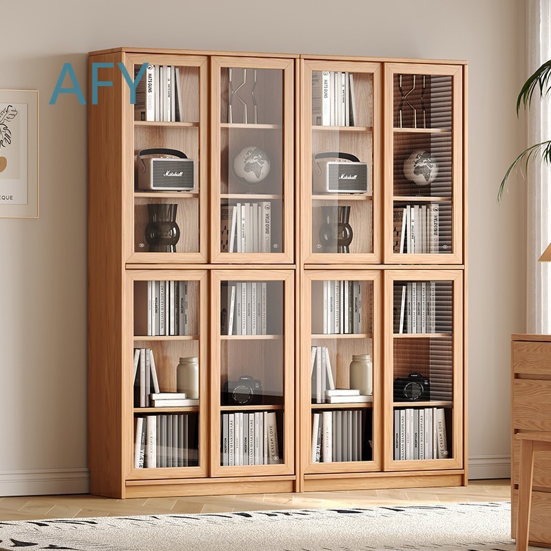 Muji Home Storage - Regał z litego dębu z przesuwnymi