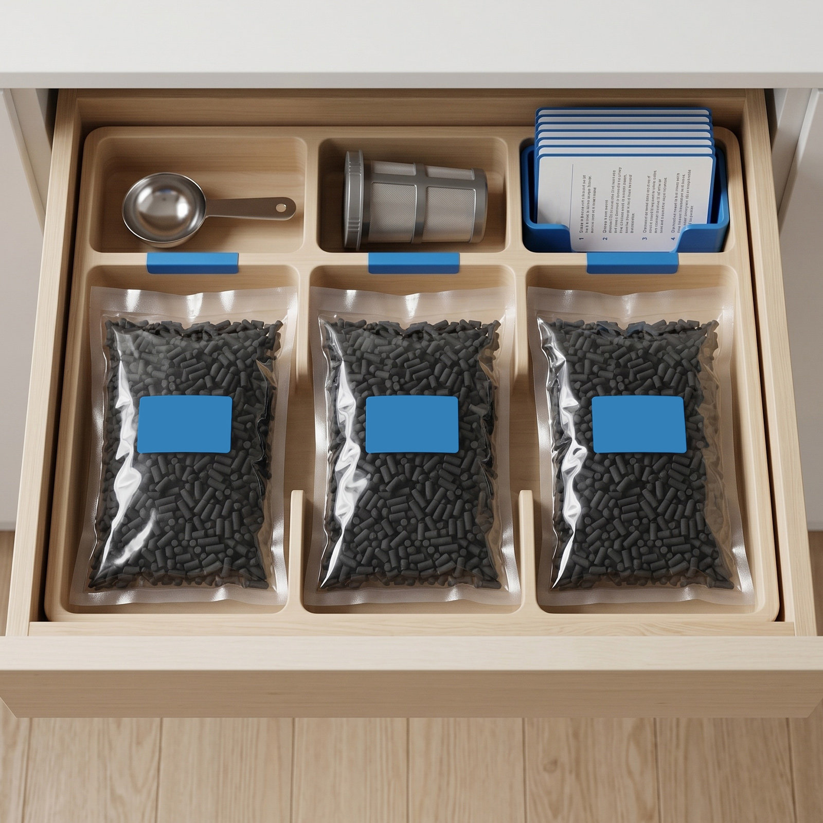 Compost Bin Countertop - 3 Wkłady z węglem aktywnym do