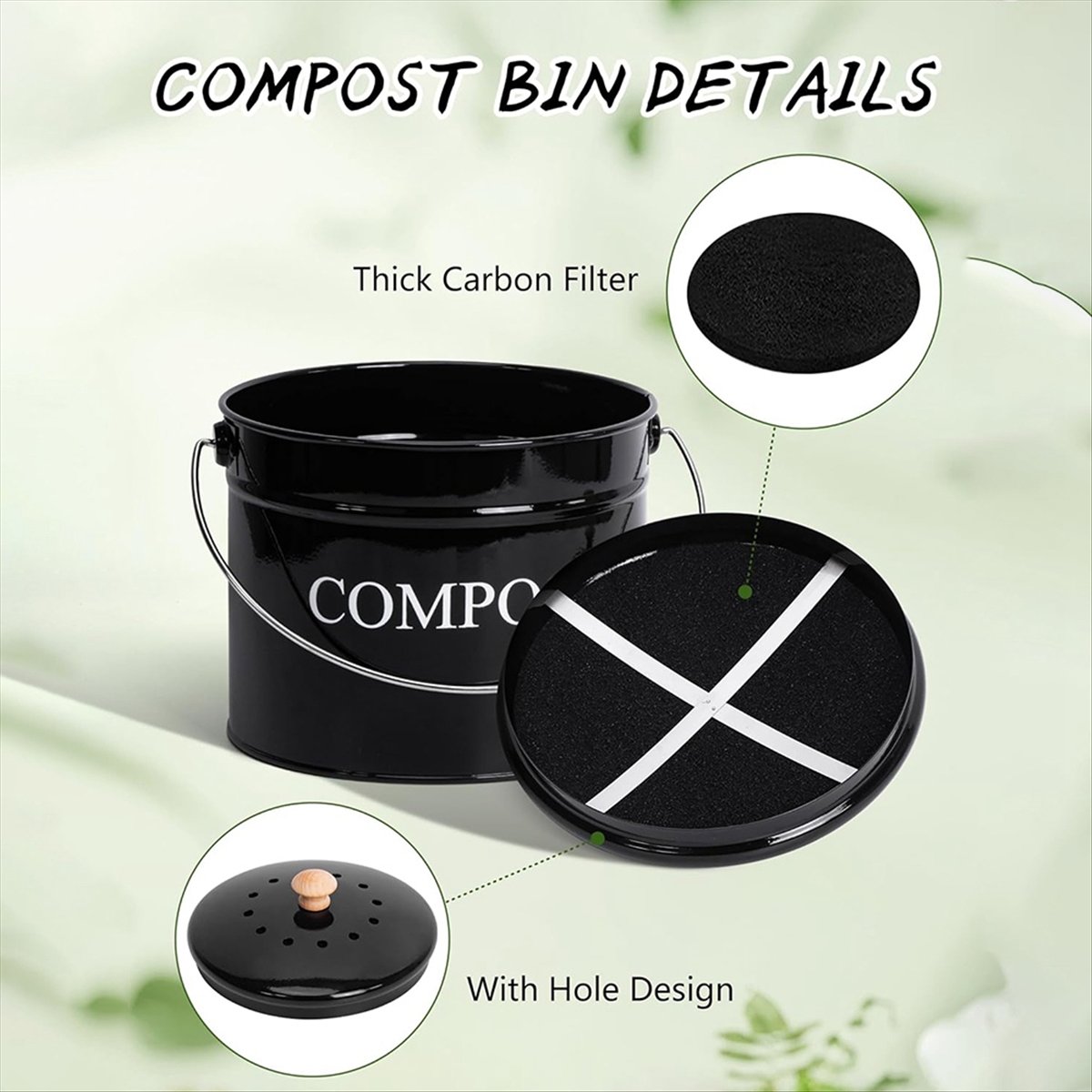 Kosz na kompost do kuchni, na  – Compost Bin Countertop recenzja i cena